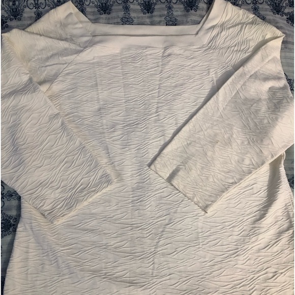 Boat neck textured Talbots top - Picture 1 of 7